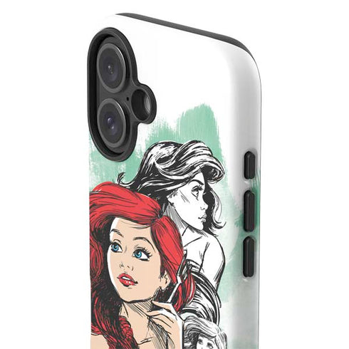Disney Princess Ariel Sketch Art iPhone 16 Plus Impact Case